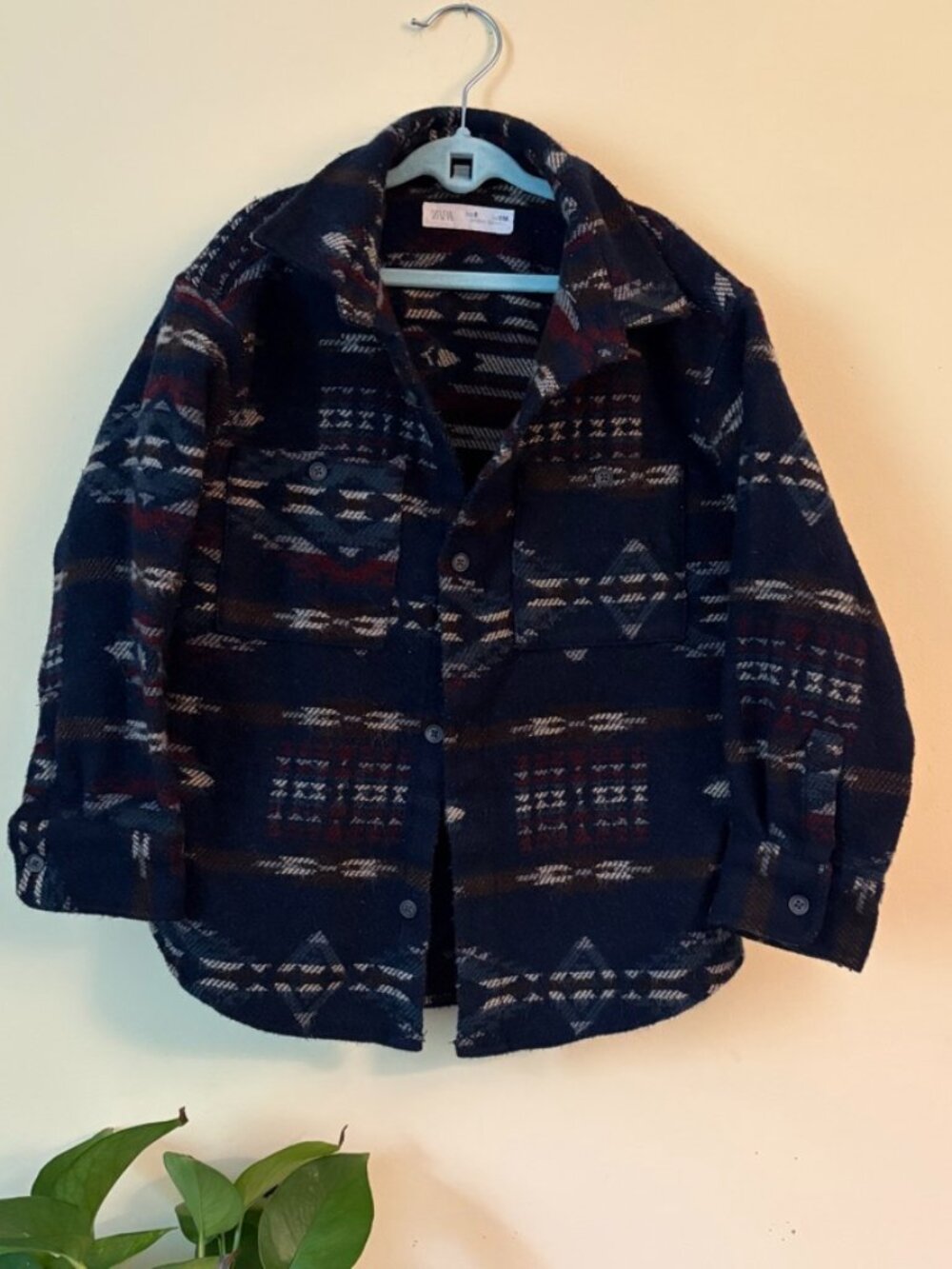 Zara Southwestern Wool Blend Button Up - 6Y